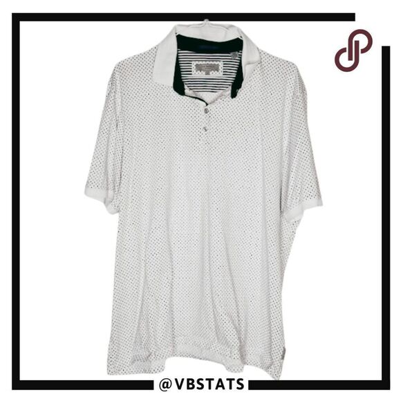 Ted Baker Men's In Ted We Trust Geometric Short Sleeve Polo Shirt White Size 7 - Picture 1 of 8